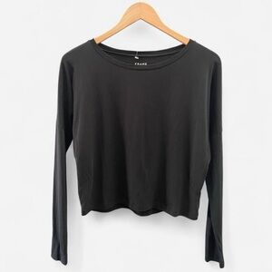 Frame Black cropped long sleeve top